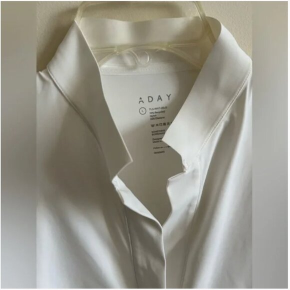 A DAY Something Borrowed White Shirt Blouse size L - Picture 5 of 9